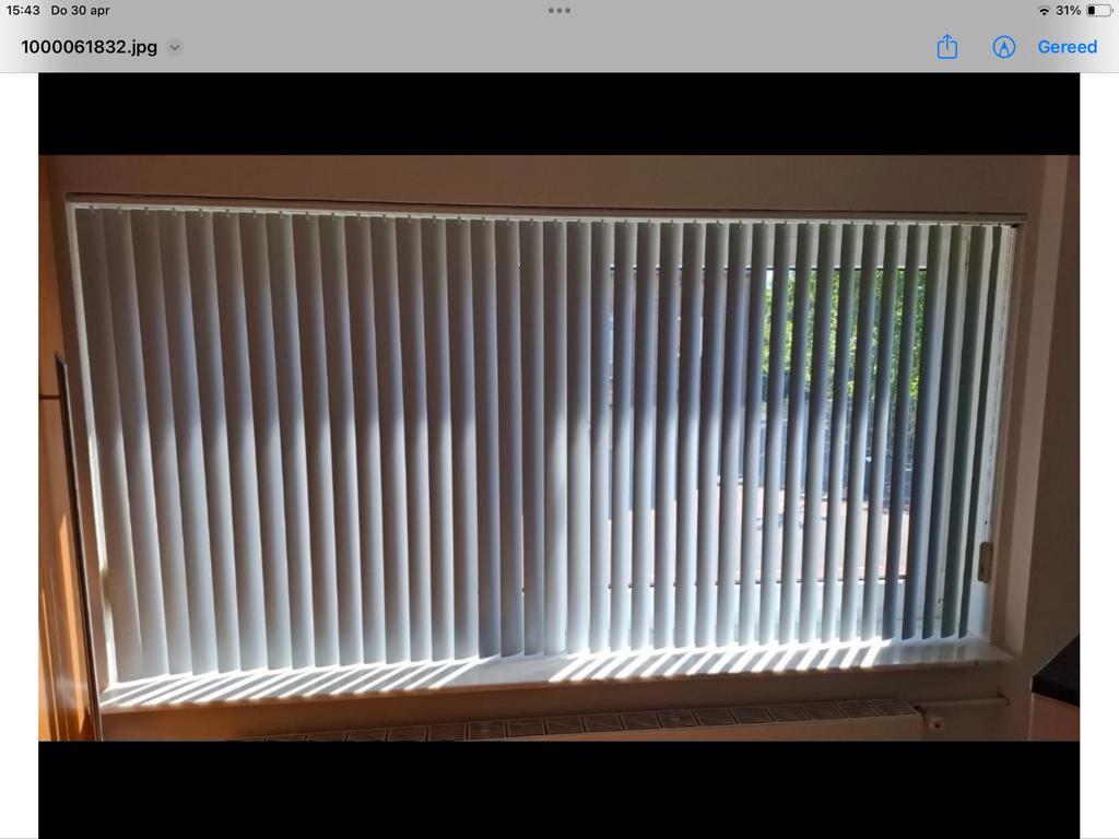 Lamellen alluminium wit luxaflex, Huis en Inrichting, Ophalen of Verzenden, Gebruikt, Wit
