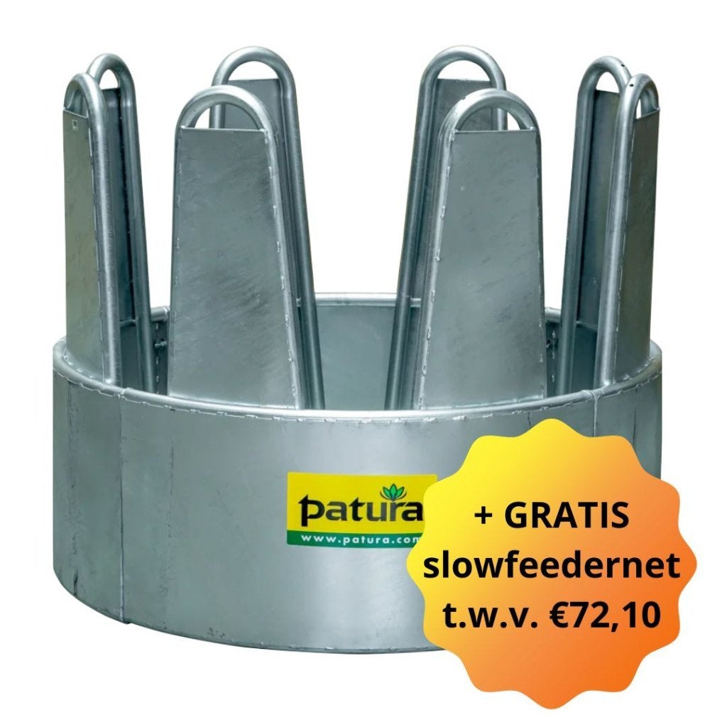 Ronde ruif met slowfeedernet voor paarden | 8 voerplaatsen, Dieren en Toebehoren, Stalling en Weidegang, Patura, -, -, 4 paarden of pony's of meer