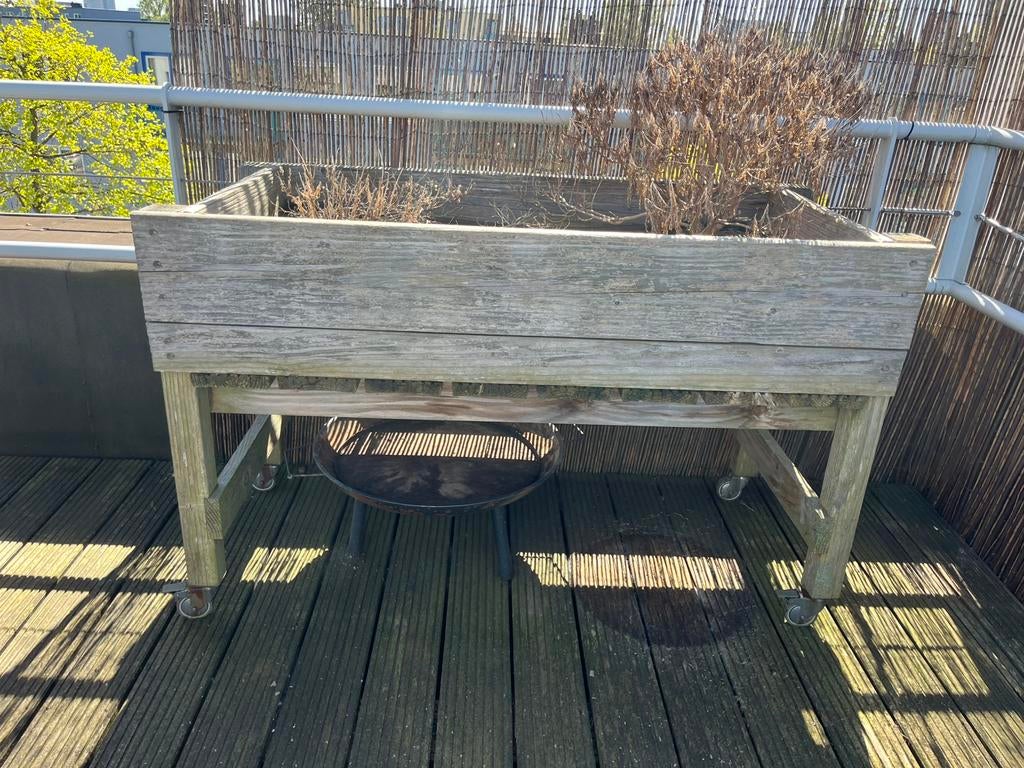 Moestuinbak of plantenbak van hout, Ophalen, Gebruikt, 100 cm of meer, Balkon