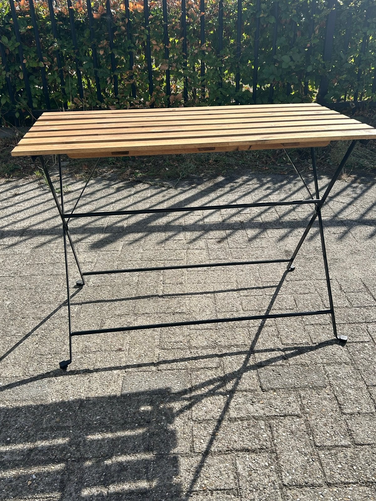 Houten tuintafel inklapbaar - ideaal voor balkon/terras, Ophalen, Gebruikt, Rechthoekig, Hout