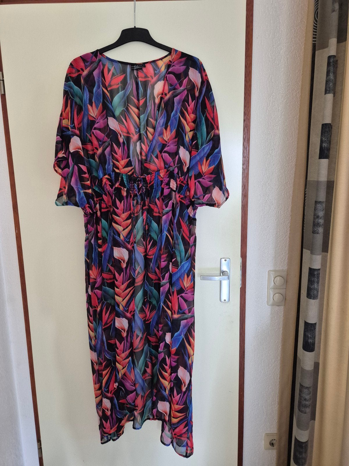 14) strand kimono merk swim by zizzi  maat L, Zizzi, Zwart, Ophalen of Verzenden, Zo goed als nieuw