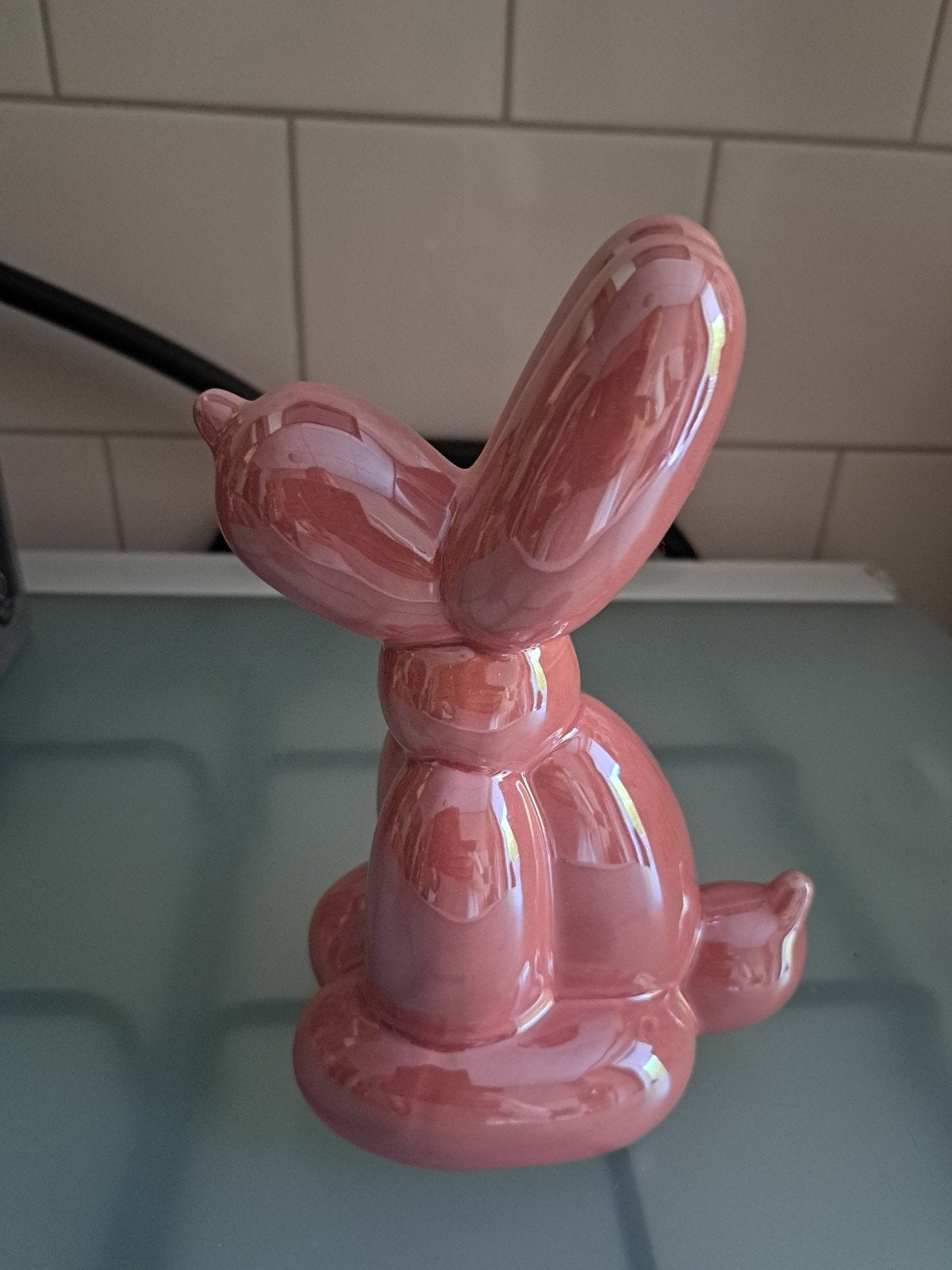 Roze ballon konijn decoratie beeld, Huis en Inrichting, Roze, Ophalen of Verzenden, Zo goed als nieuw, Modern