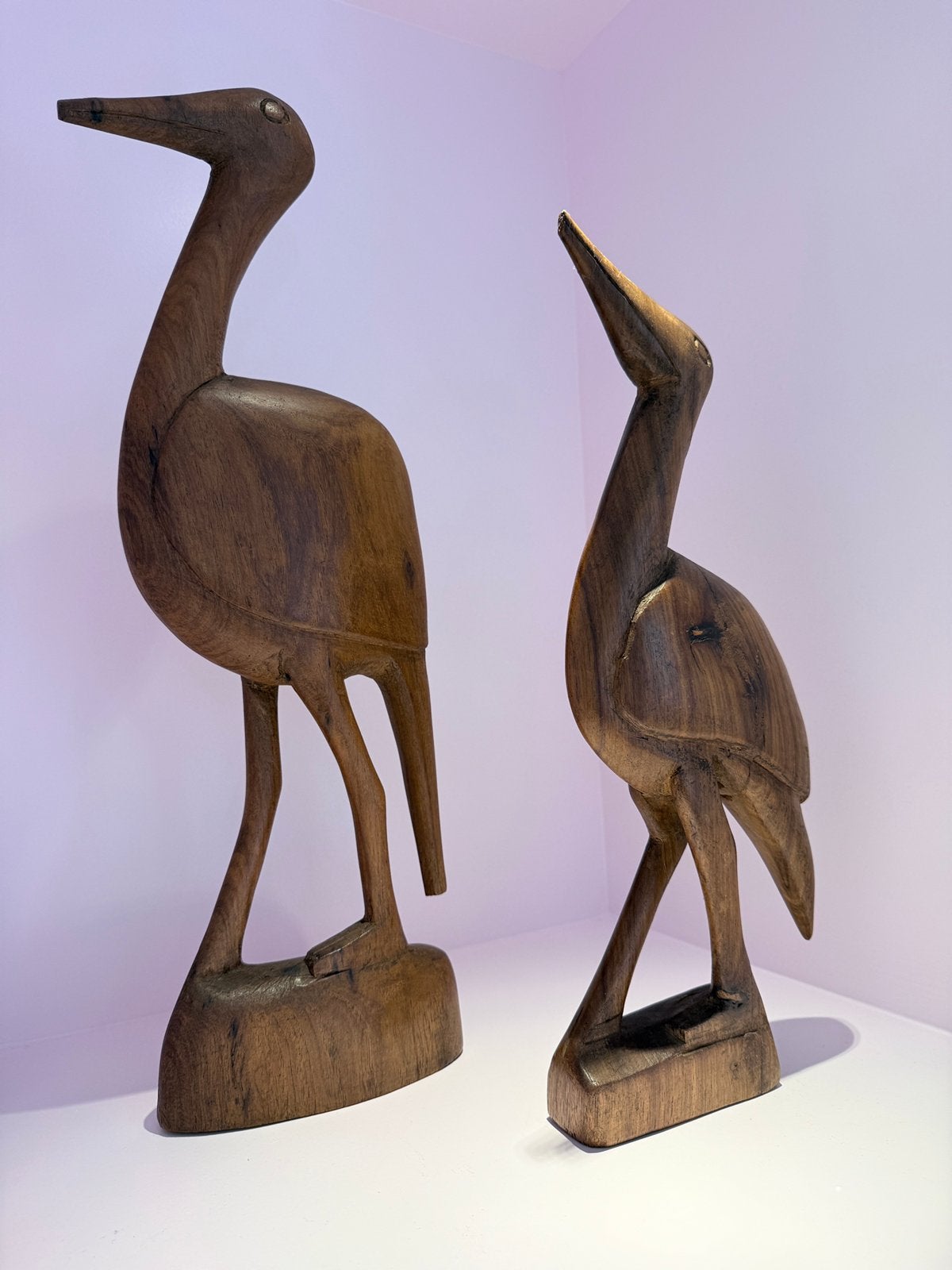 XL Set Mid Century houten vogels | houtsnijwerk | Reigers, Houtsnijwerk, Ophalen of Verzenden, Handgemaakt, 20 - 50 cm