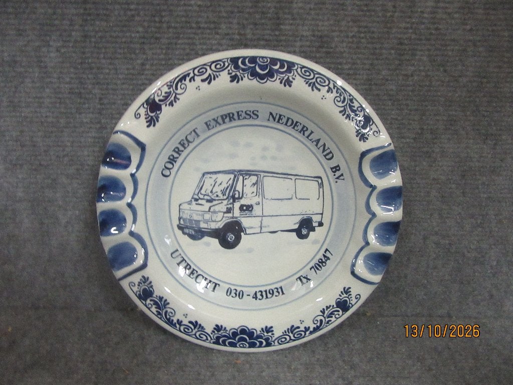 asbak  auto    delfts blauw, Verzamelen, Ophalen of Verzenden, Zo goed als nieuw, Asbak