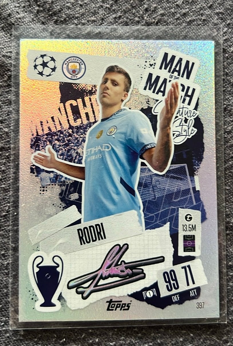 Rodri Autograph Topps Match Attax, Ophalen of Verzenden, Zo goed als nieuw, Buitenlandse clubs, Spelerskaart