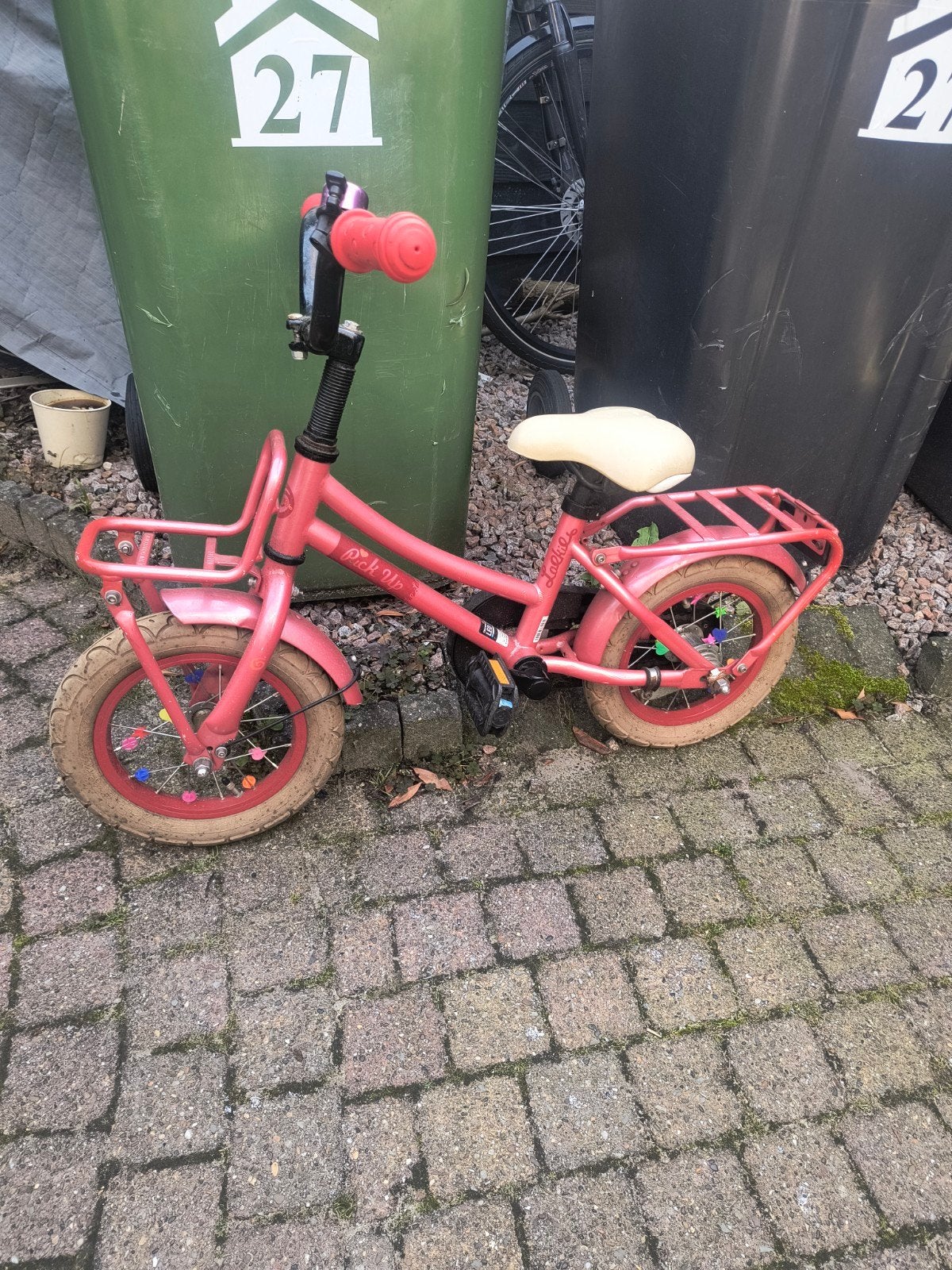 Kinderfiets 12,5 inch roze - Pick Up, Ophalen, Terugtraprem, Gebruikt, Minder dan 16 inch
