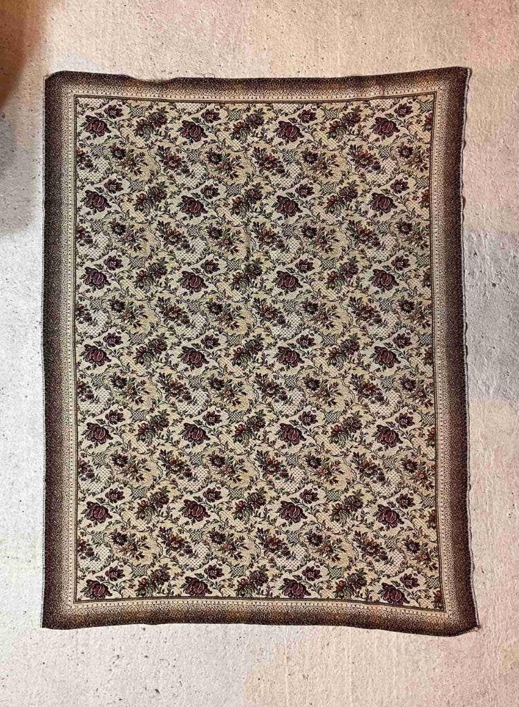 Vintage grand foulard woonkleed tafelkleed  bloemen 166/130, Wit, Djt@dejuistetoon.eu, Ophalen of Verzenden, Zo goed als nieuw