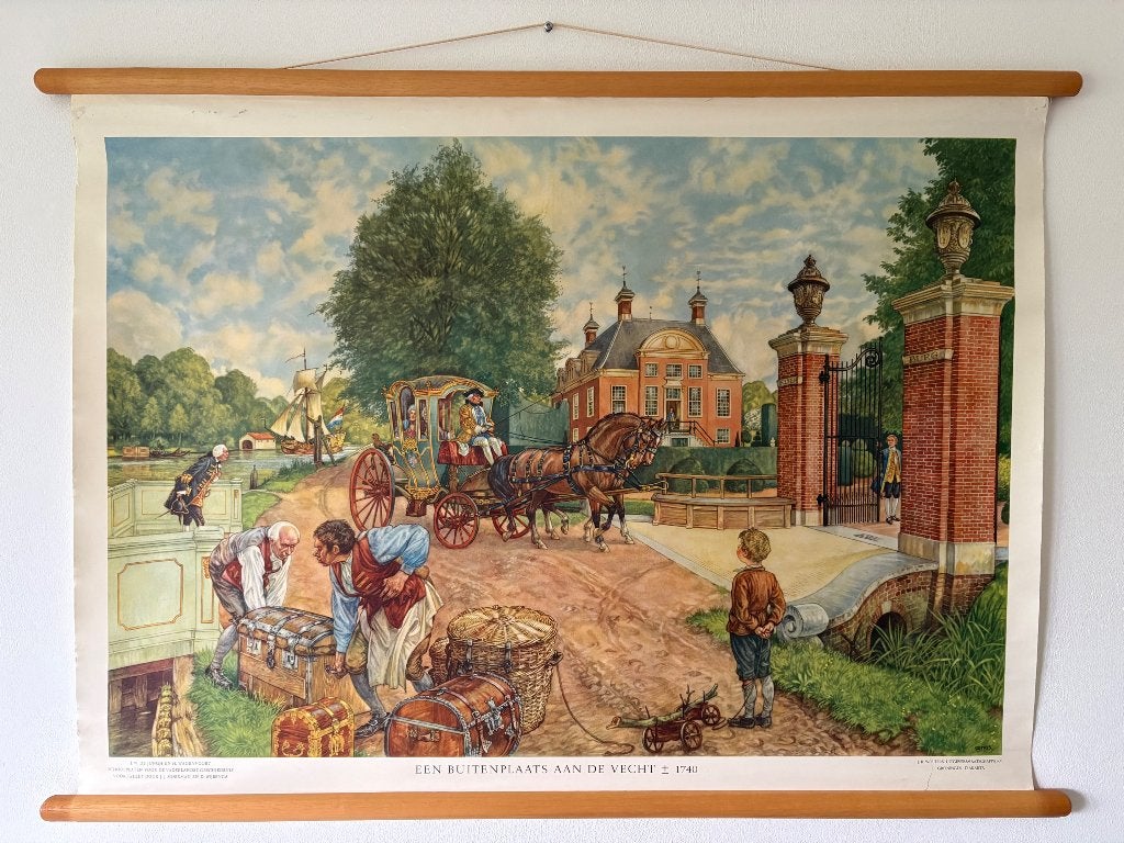 Schoolplaat ‘Een buitenplaats aan de Vecht’., Ophalen, Geschiedenis