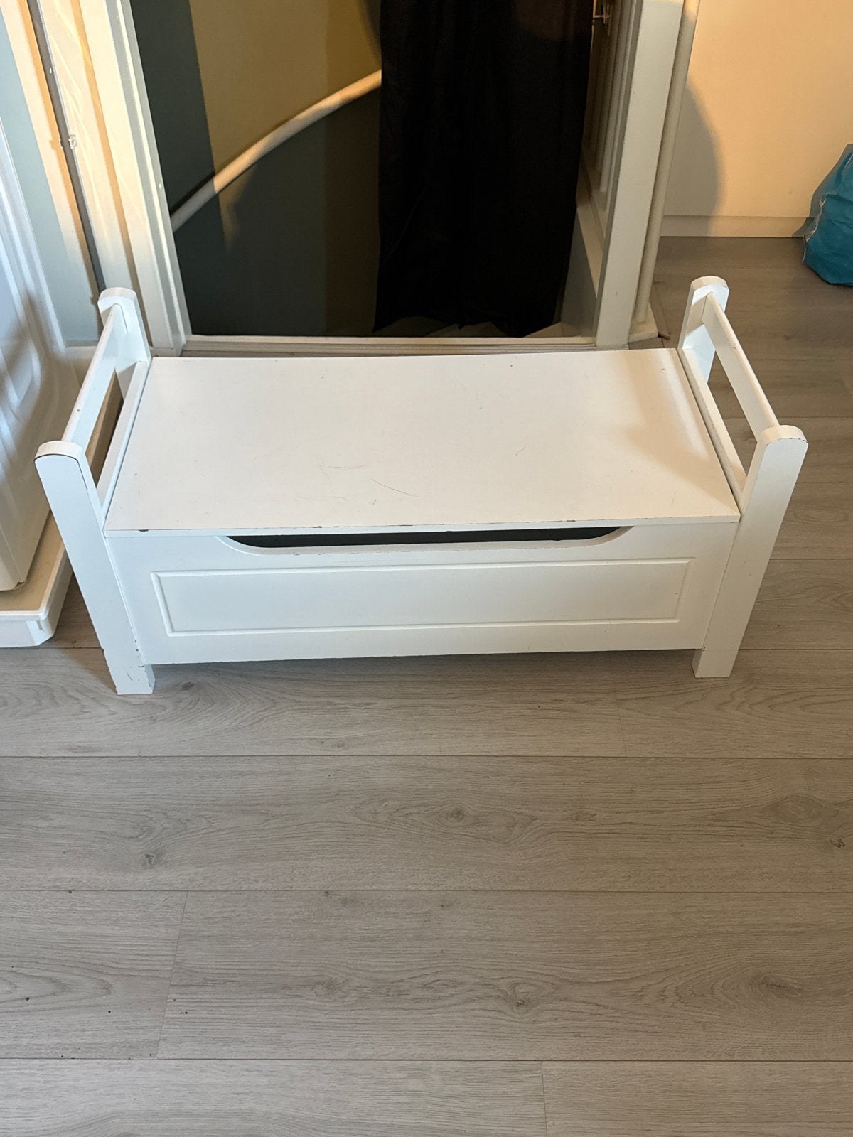 LIVARNO home zitbankje met opbergruimte - likje verf nodig, Ophalen, Gebruikt, Wit, Eén