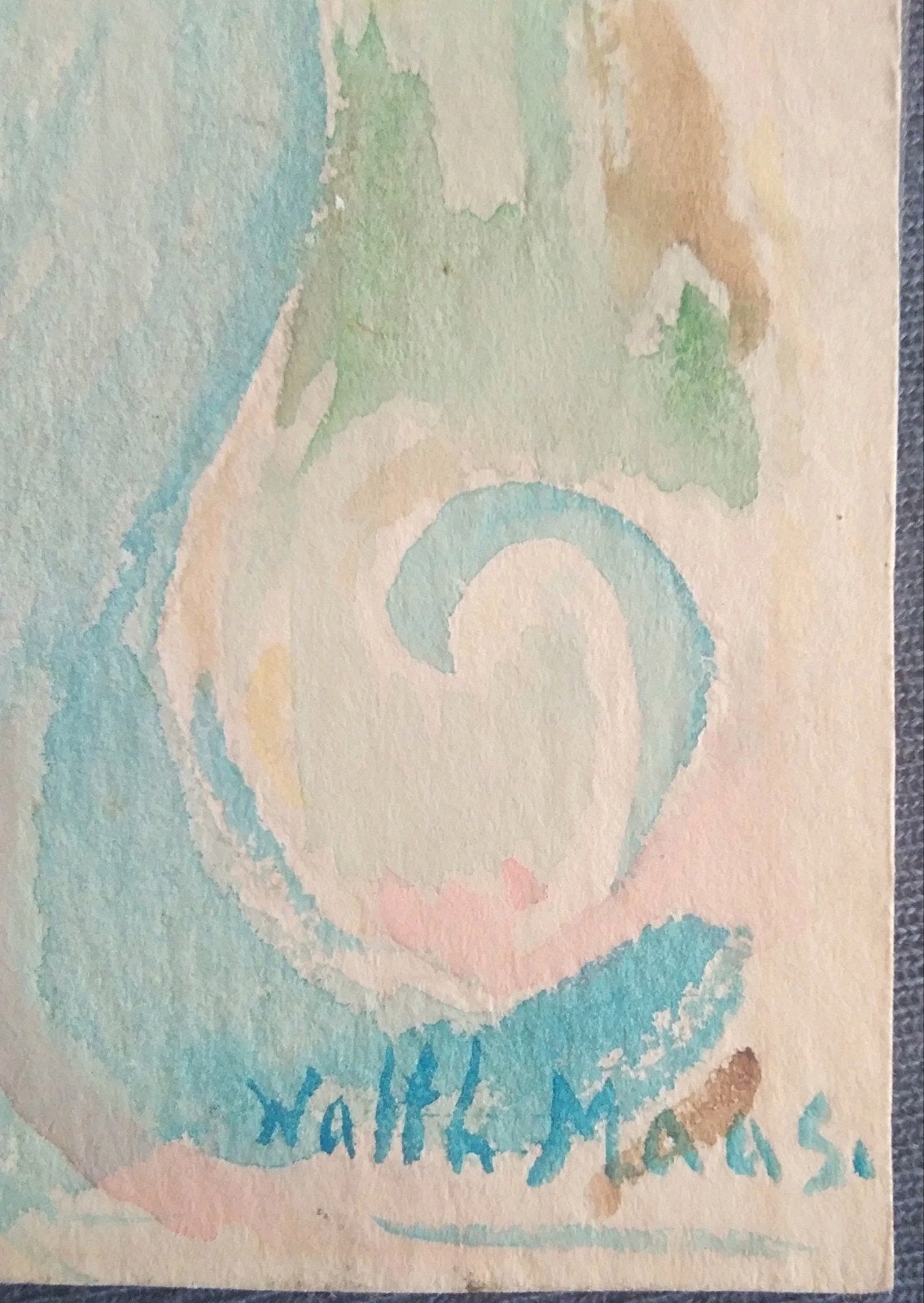 Walth Maas aquarel Nieuwjaarsgroet jaren 60, Verzenden
