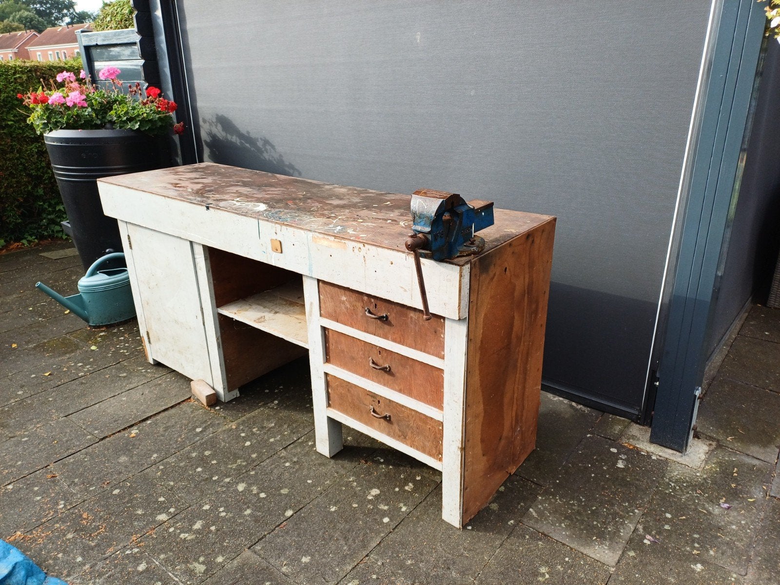 Werkbank met bankschroef Record no.3 - L 188,5 B 55,5 H 90,0, Ophalen, 170 cm of meer, Bankschroef