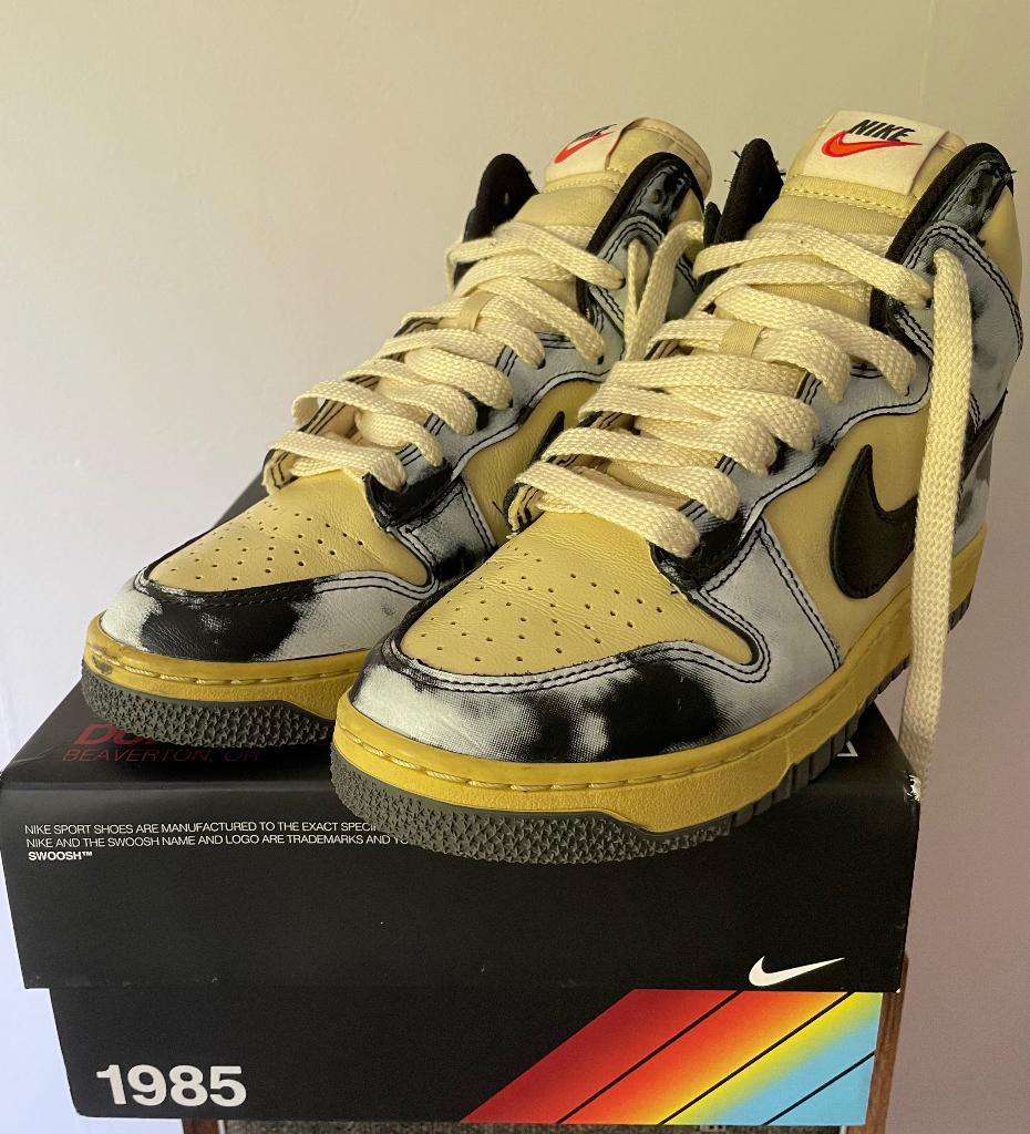 NIKE SNEAKERS DUNK HI 1985 SP, MAAT 37,5, Ophalen, Geel, Sneakers of Gympen, Zo goed als nieuw