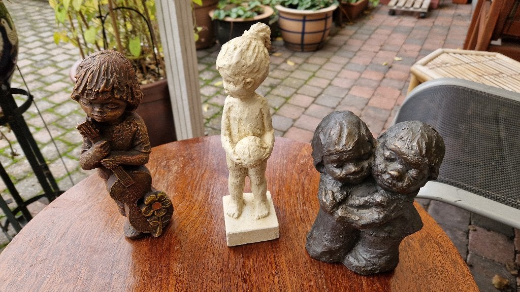 3 oude beeldjes, Ophalen of Verzenden, Zo goed als nieuw, Mens