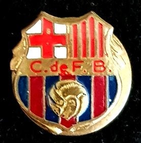 F.C. Barcelona knoop-speld in emaille, Verzenden, Nieuw, Sport, Speldje of Pin