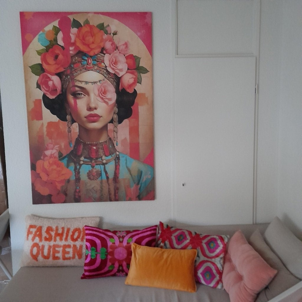 Groot schilderij / print op canvas 100x150, Ophalen, Schilderij, Meerkleurig, Zo goed als nieuw