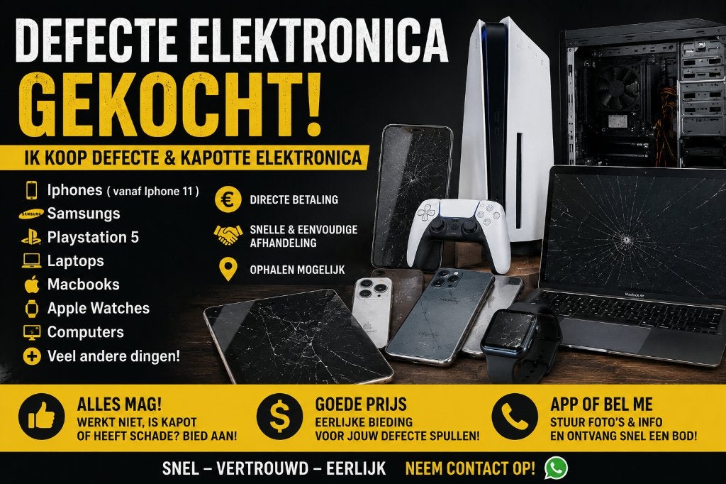 Ik koop defecte en werkende elektronica | iPhone-Samsung etc, 128 GB, Ophalen of Verzenden, Zwart, Overige modellen