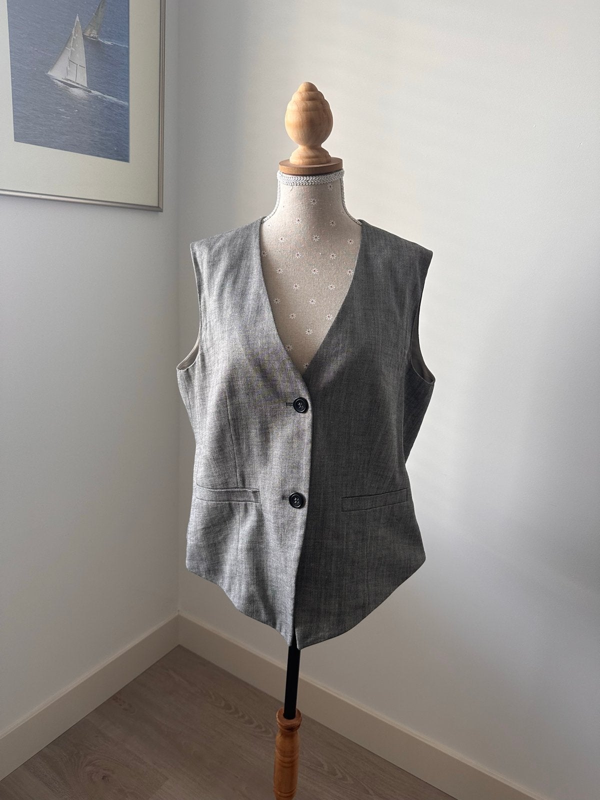 Luisa Cerano Gilet - Gemêleerd Grijs - Maat 42, Ophalen of Verzenden, Zo goed als nieuw, Maat 42/44 (L), Grijs
