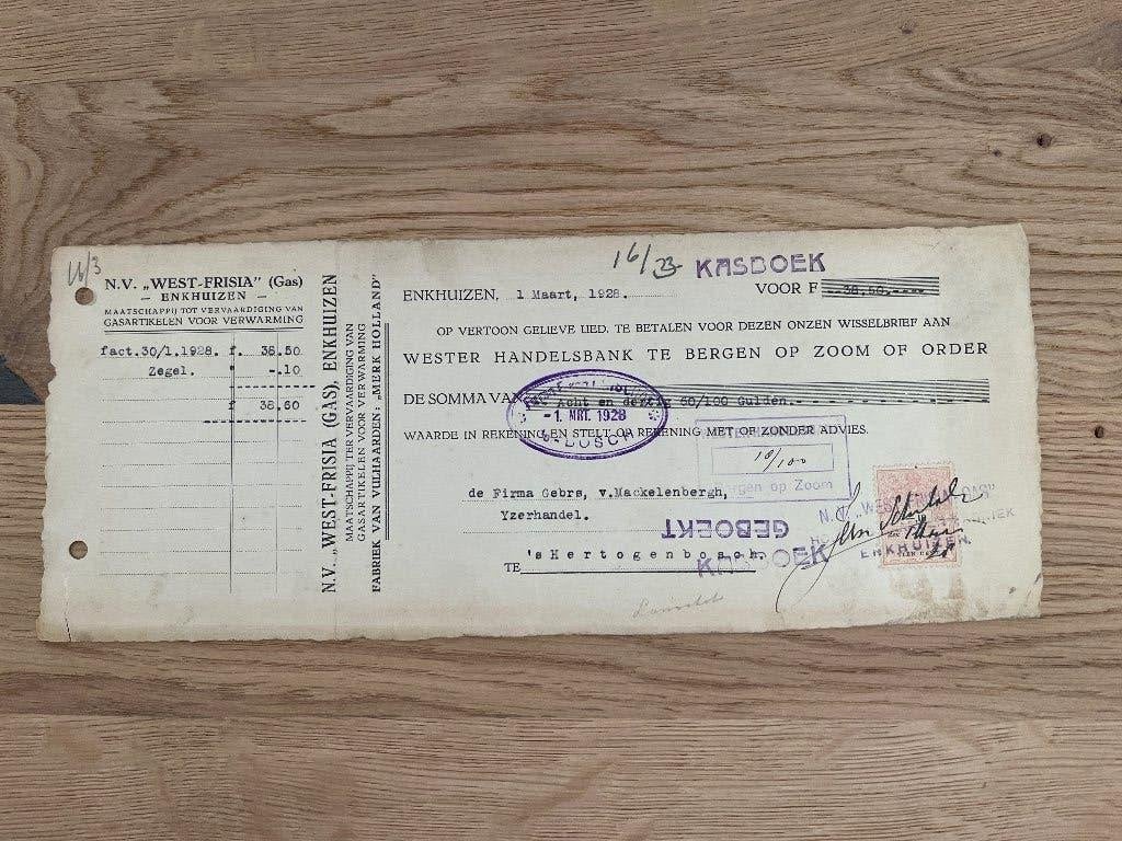 Wisselbrief: Enkhuizen 1928, West Frisia, Verzenden, Overige typen