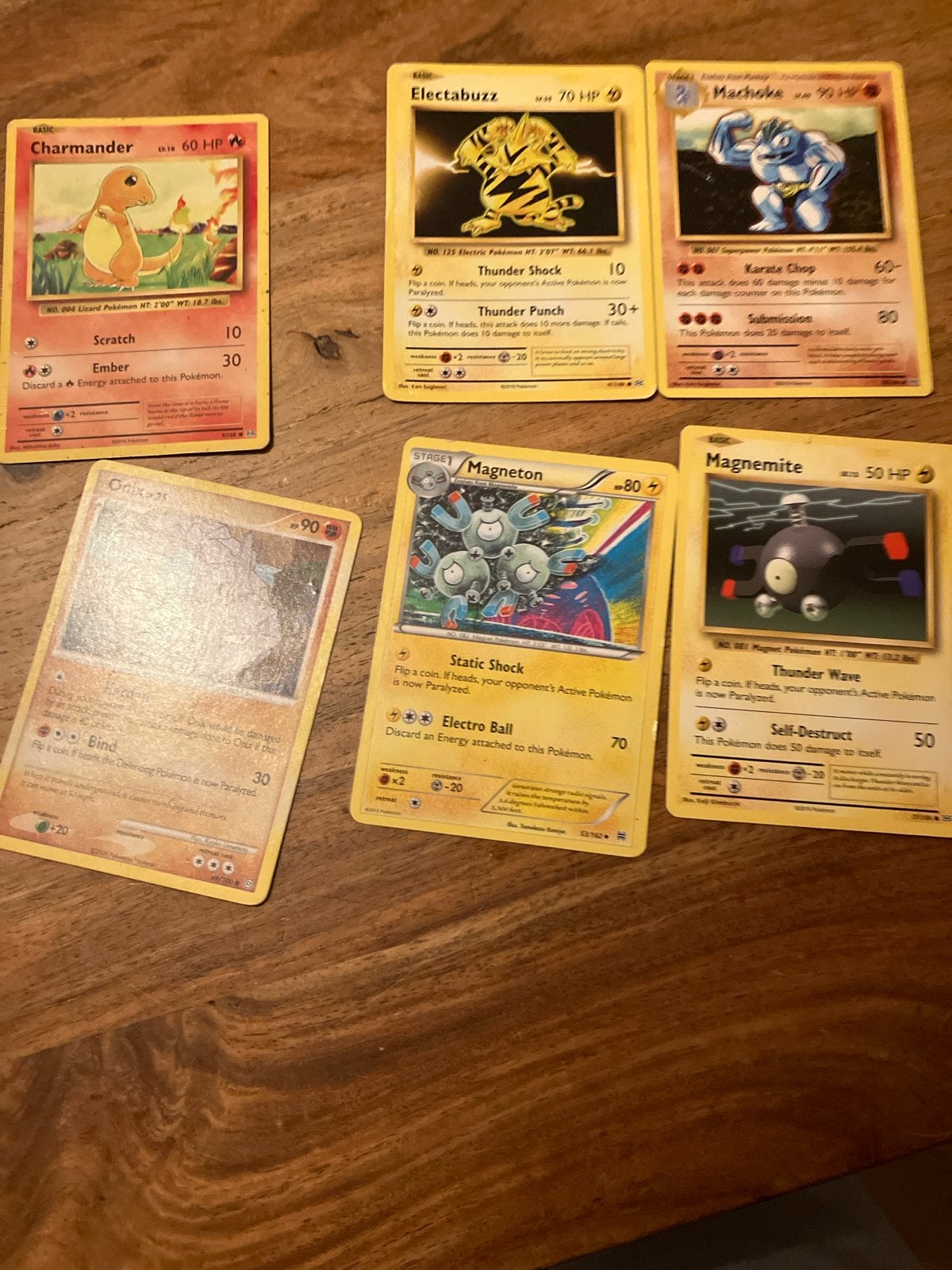 Pokémon Kaarten Collectie: Charmander, Electabuzz, Machoke, Ophalen, Gebruikt, Meerdere kaarten