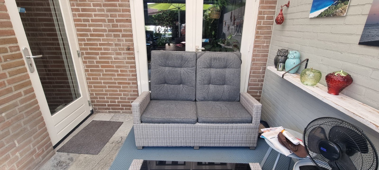 4- delige wickerset , verstelbaar., Tuin en Terras, Tuinsets en Loungesets, Ophalen, Aluminium