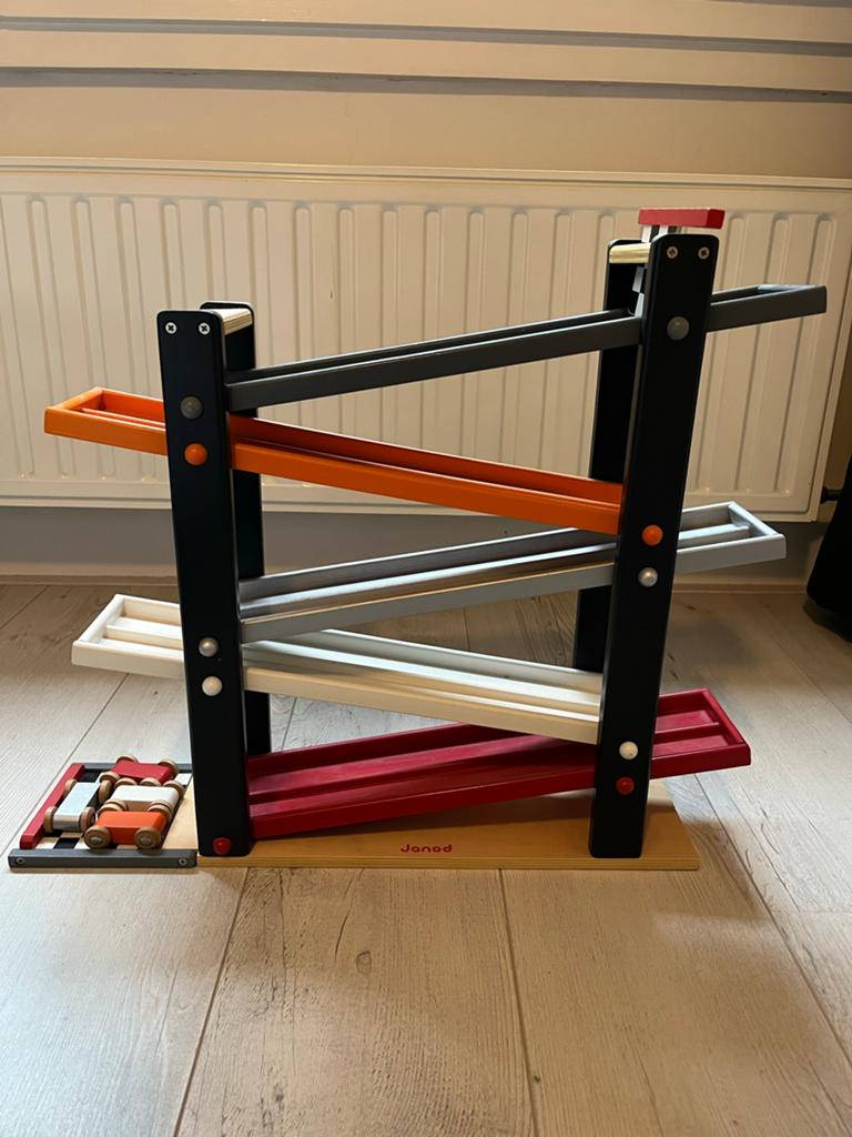 Janod houten racebaan, Kinderen en Baby's, Speelgoed | Houten speelgoed, Ophalen, Gebruikt