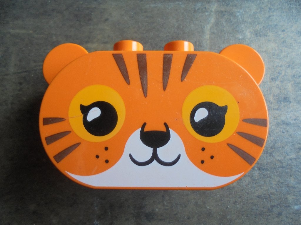 Lego Duplo Brick 2x4x2,5 Rounded Ends & Ears (zie foto's), Ophalen of Verzenden, Gebruikt, Losse stenen, Duplo