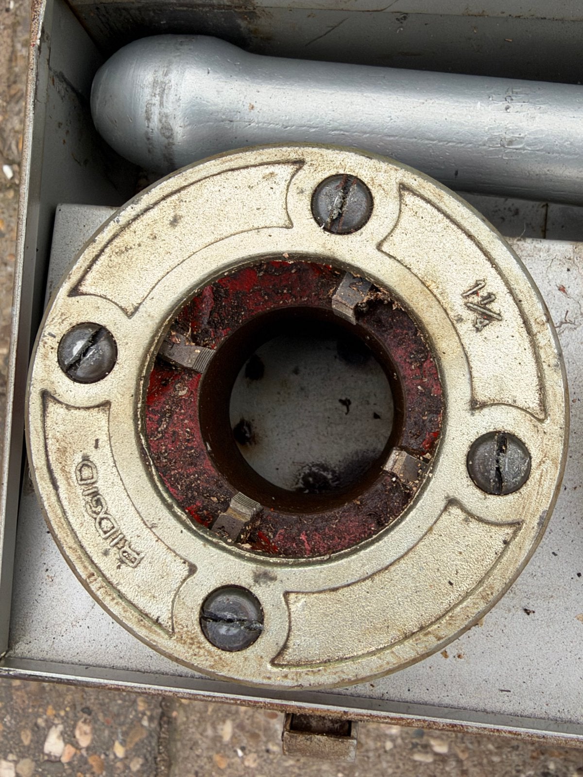 Ridgid pijpsnijder set met diverse maten, Ophalen of Verzenden, Gebruikt, Snijgereedschap, Ridgid