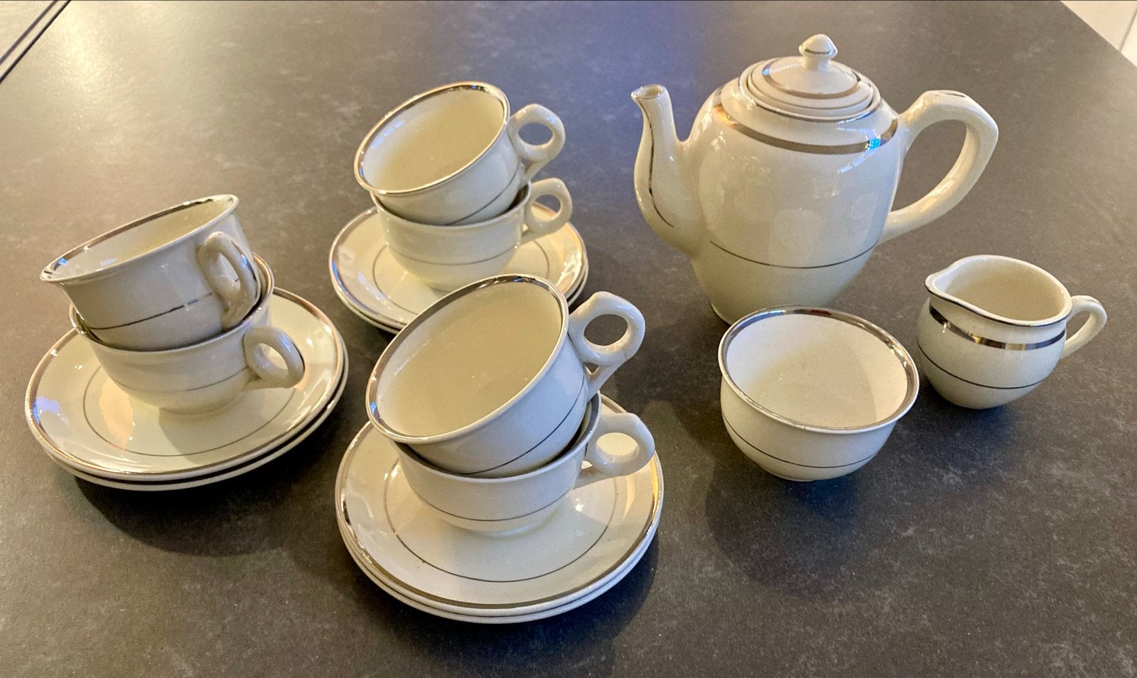 Vintage Nimy theeservies - Belgisch porselein, Ophalen of Verzenden