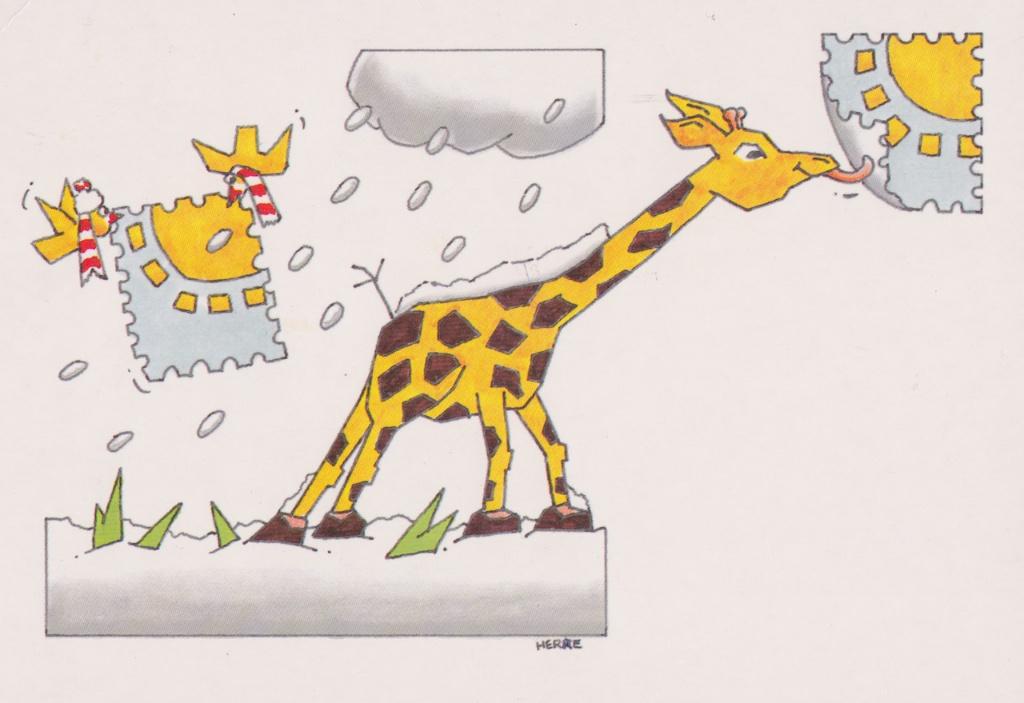 Giraffen "Voor het Kind", Verzenden, 1980 tot heden, Gelopen, Wild dier