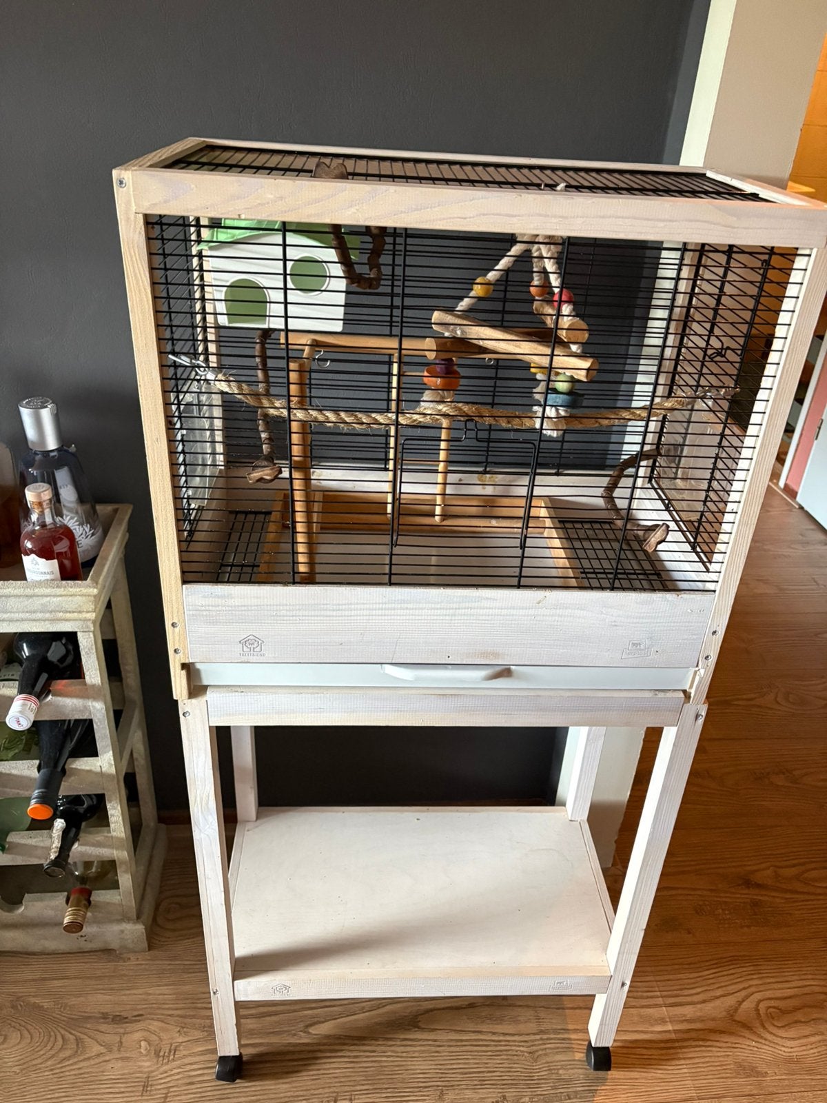 Vogel kooi, Dieren en Toebehoren, Vogels | Hokken en Kooien, Ophalen, Gebruikt, Hout, Vogelkooi