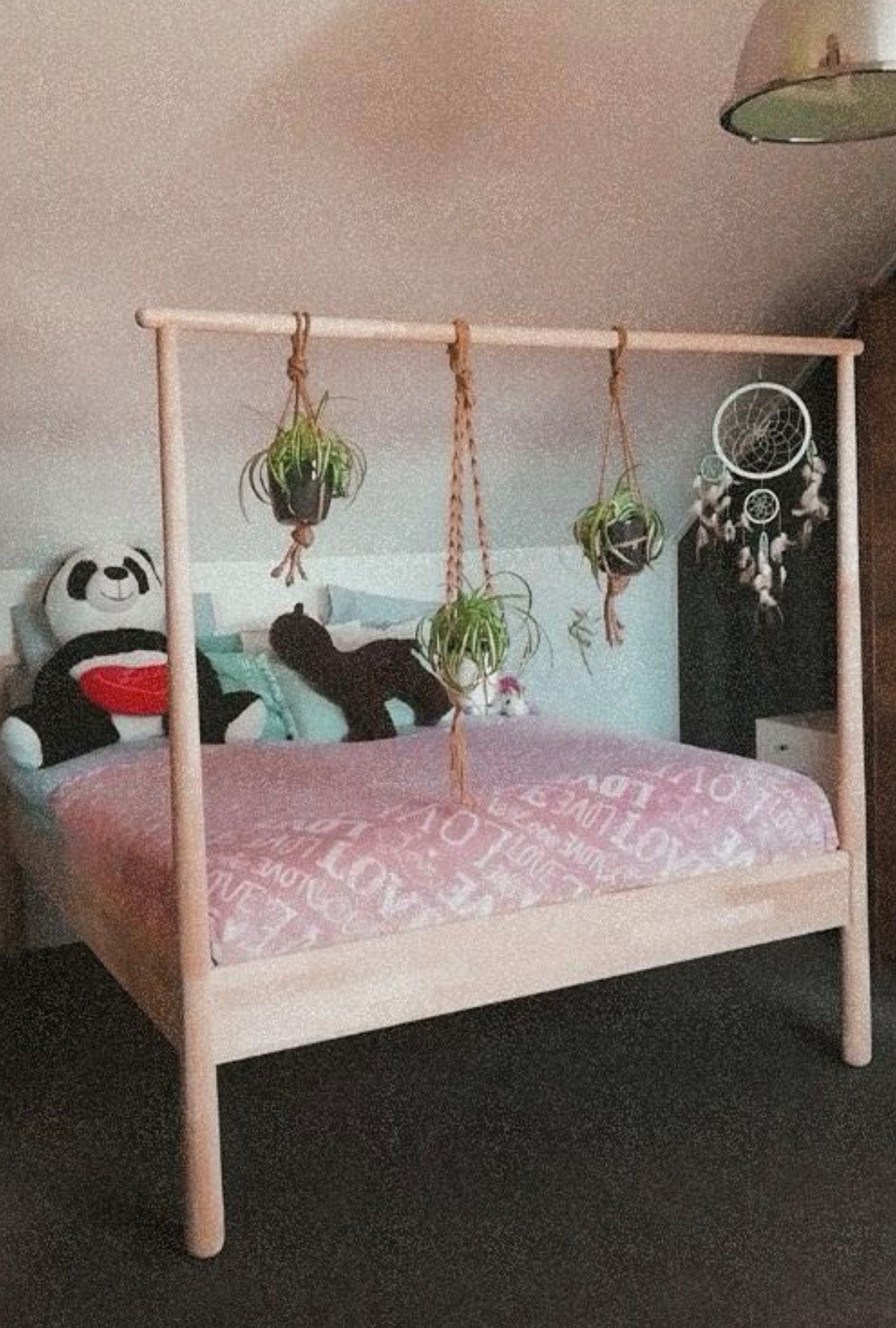 IKEA Gjöra tweepersoonsbed 160x200 - Hout, Huis en Inrichting, Ophalen, Gebruikt, Beige, Tweepersoons
