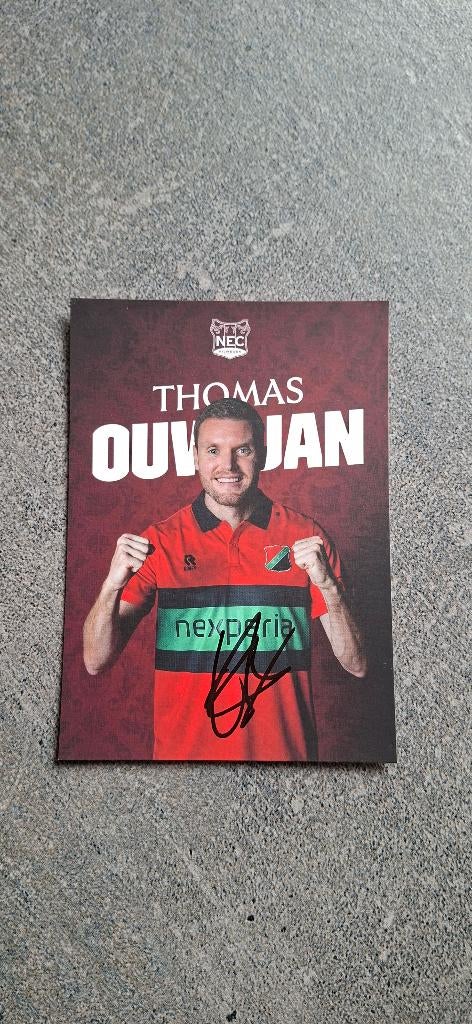 Spelerskaart met handtekening; Thomas Ouwejan # NEC 25/26, Ophalen of Verzenden, Nieuw, Overige binnenlandse clubs, Spelerskaart
