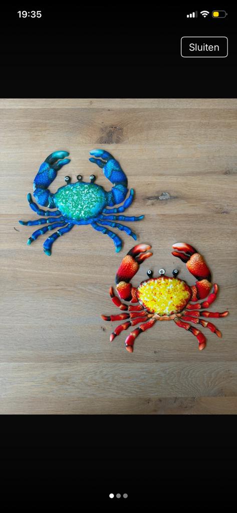 2 leuke krab schildjes 26x33 cm, Ophalen of Verzenden, Nieuw