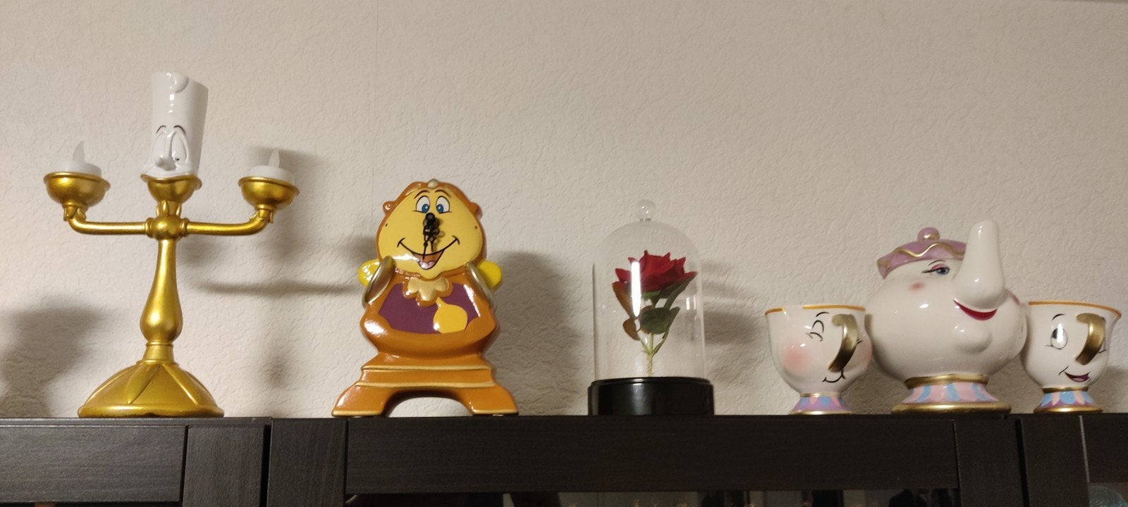 Belle en het Beest Decoratie Set - Zo goed als nieuw, Ophalen of Verzenden, Assepoester of Belle, Zo goed als nieuw, Beeldje of Figuurtje