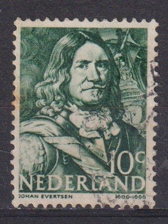 Nederland 1943 nrs. 413 Zeeheld (!) Evertsen GEST2, Postzegels en Munten, Verzenden, Gestempeld, Overige thema's