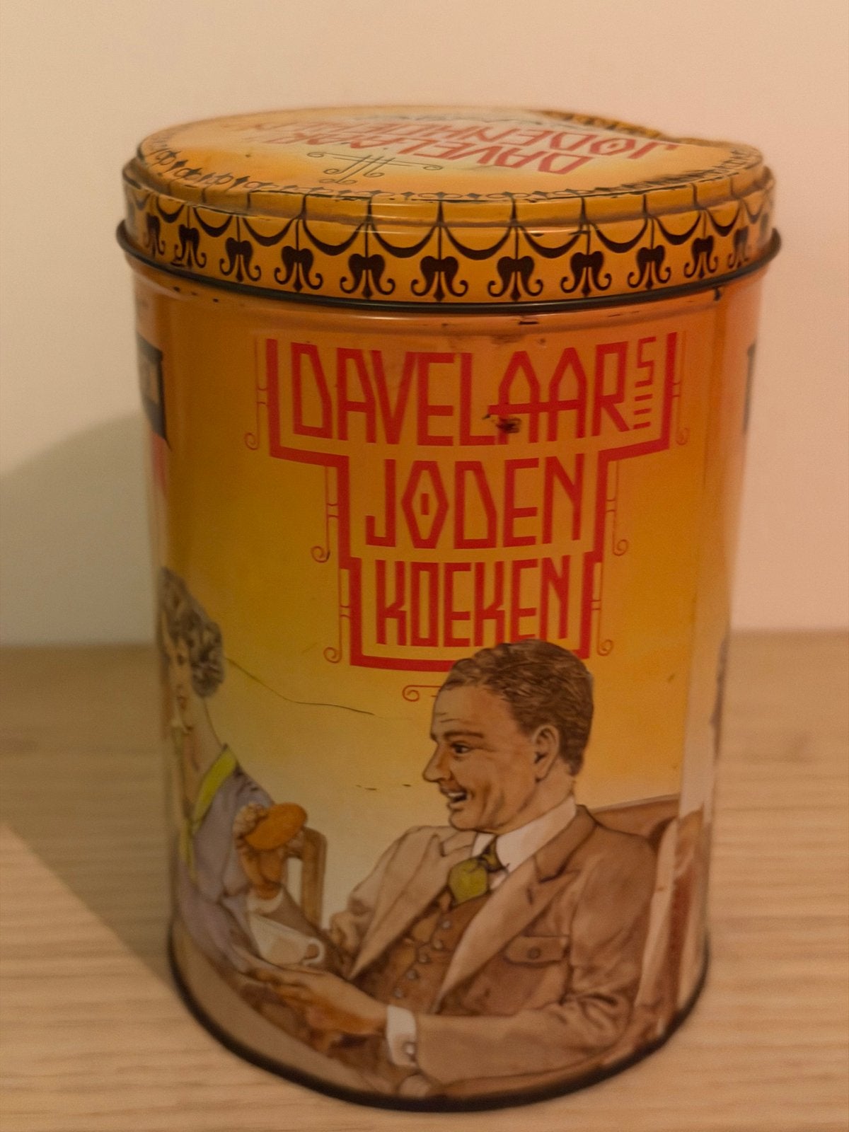 Vintage Davelaar Jodenkoeken blik - Nostalgische decoratie, Verzamelen, Ophalen of Verzenden, Gebruikt