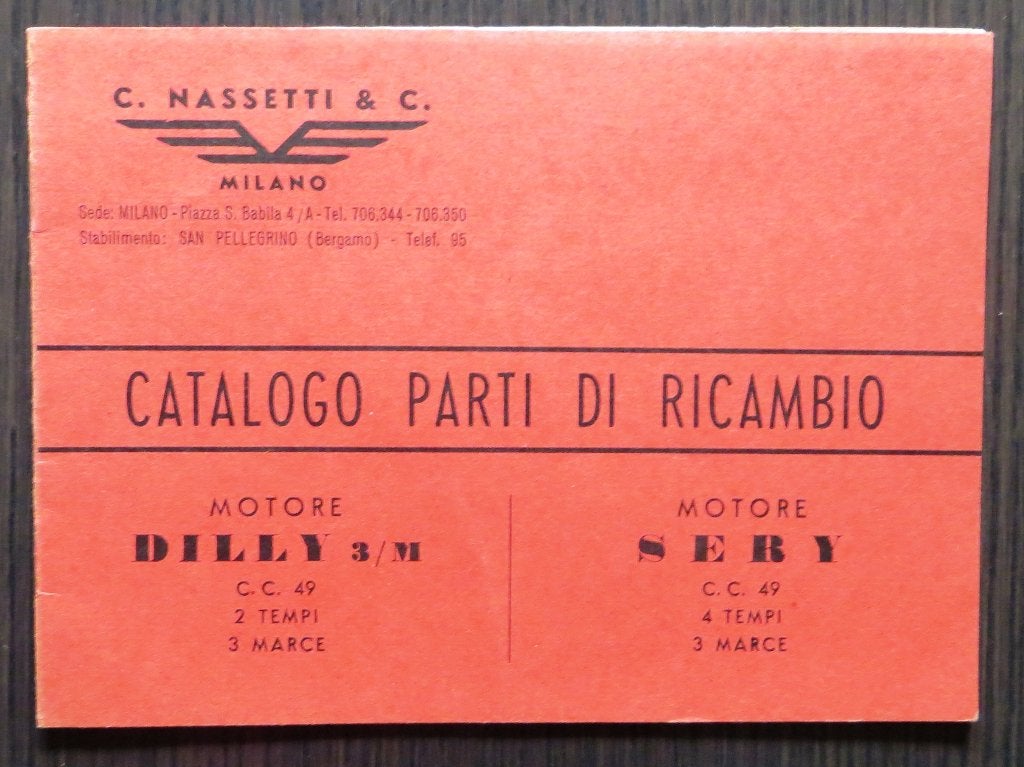 Nassetti Motore DILLY 3/M + SEBY Catalogo Parti di Ricambio, Fietsen en Brommers, Handleidingen en Instructieboekjes, Gebruikt