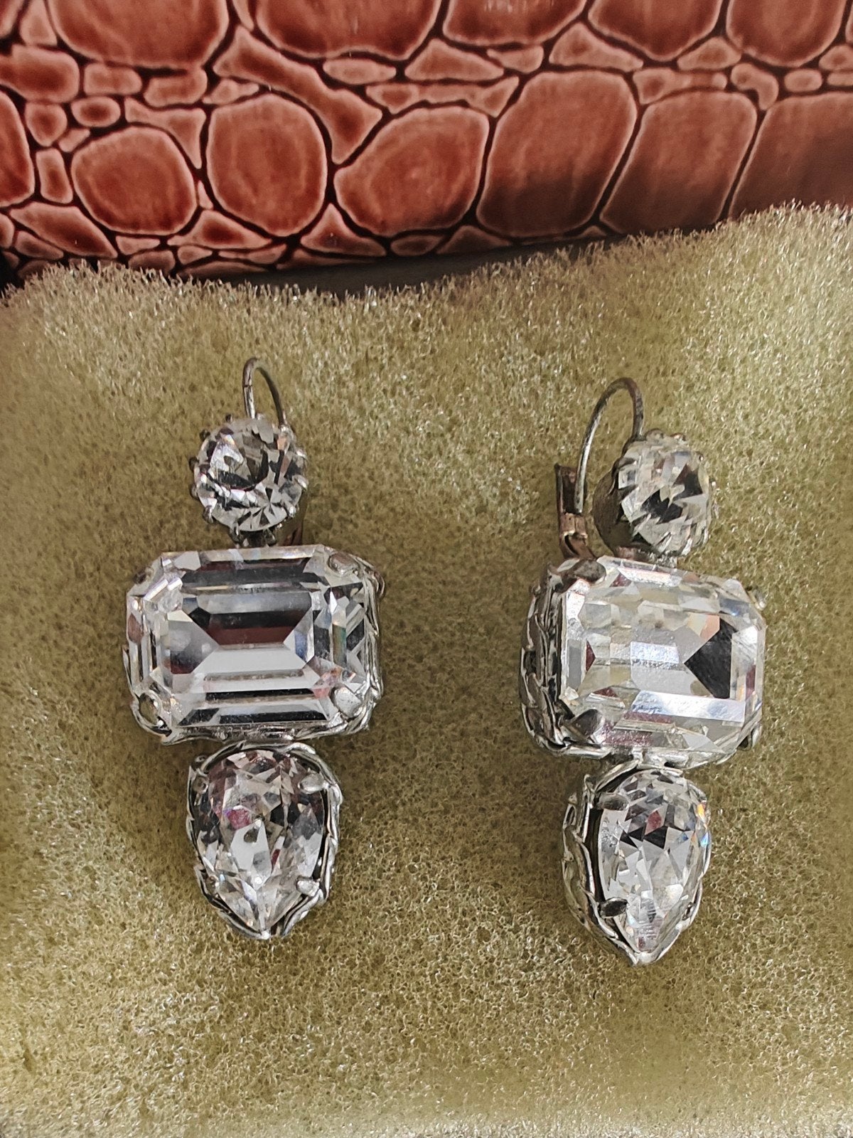Vintage Rodrigo Otazu oorbellen van Swarovski kristal, Ophalen of Verzenden, Zo goed als nieuw, Zilver, Glas of Kristal