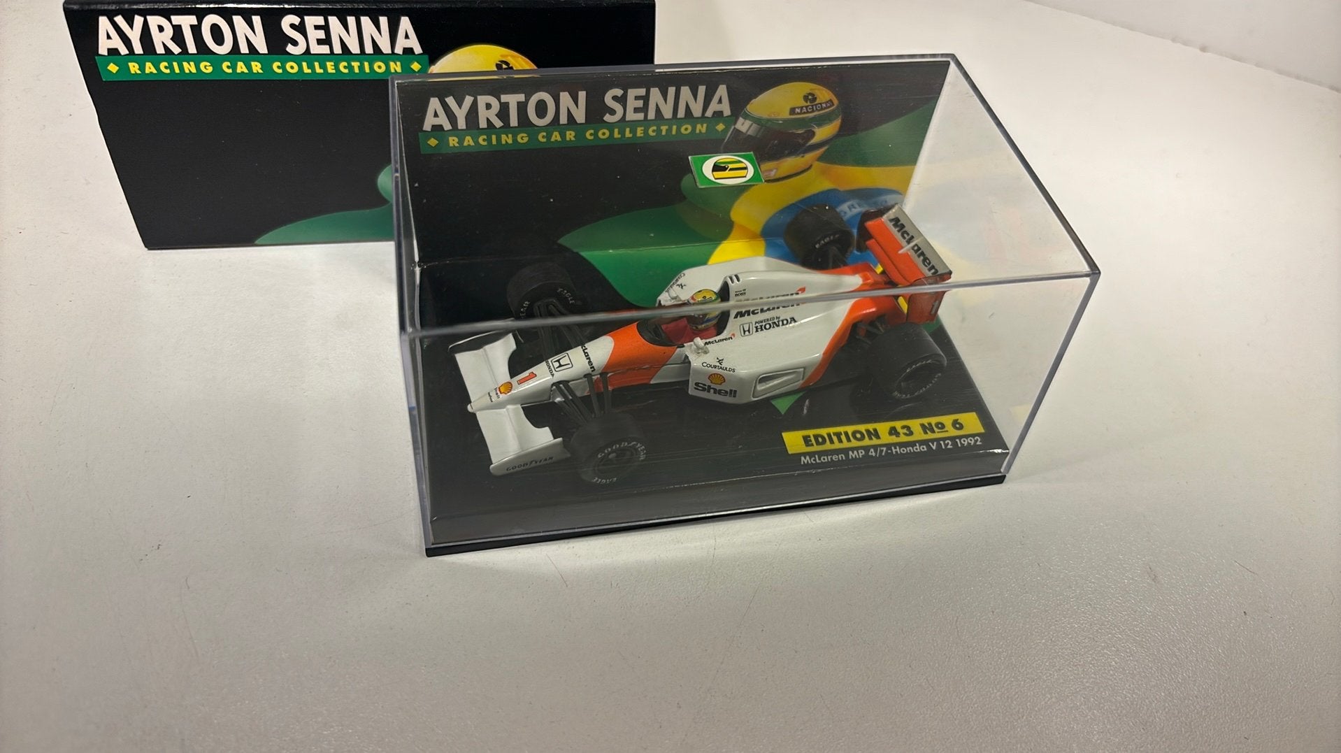 F1 McLaren mp4/7 honda 1992 ayrton senna minichamps 1.43, Hobby en Vrije tijd, Modelauto's | 1:43, Auto, Ophalen of Verzenden
