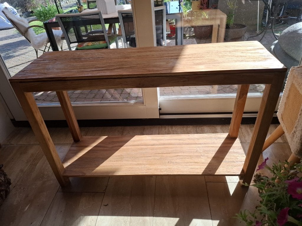 side table, Huis en Inrichting, Tafels | Sidetables, Ophalen, 100 tot 150 cm, Zo goed als nieuw, Overige houtsoorten
