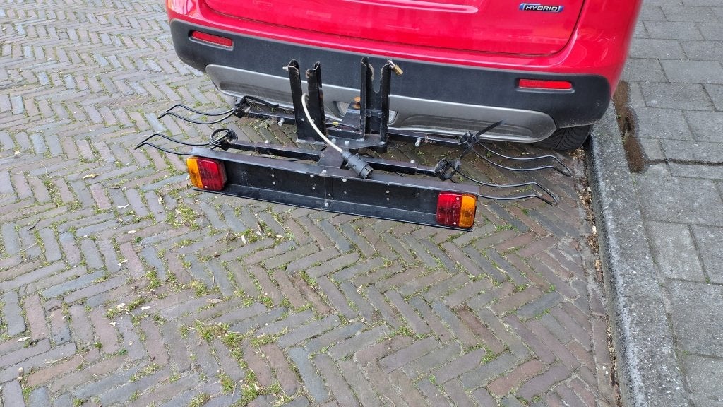 Fietsendrager voor twee fietsen met verlichting, Ophalen of Verzenden, Gebruikt, Trekhaakdrager