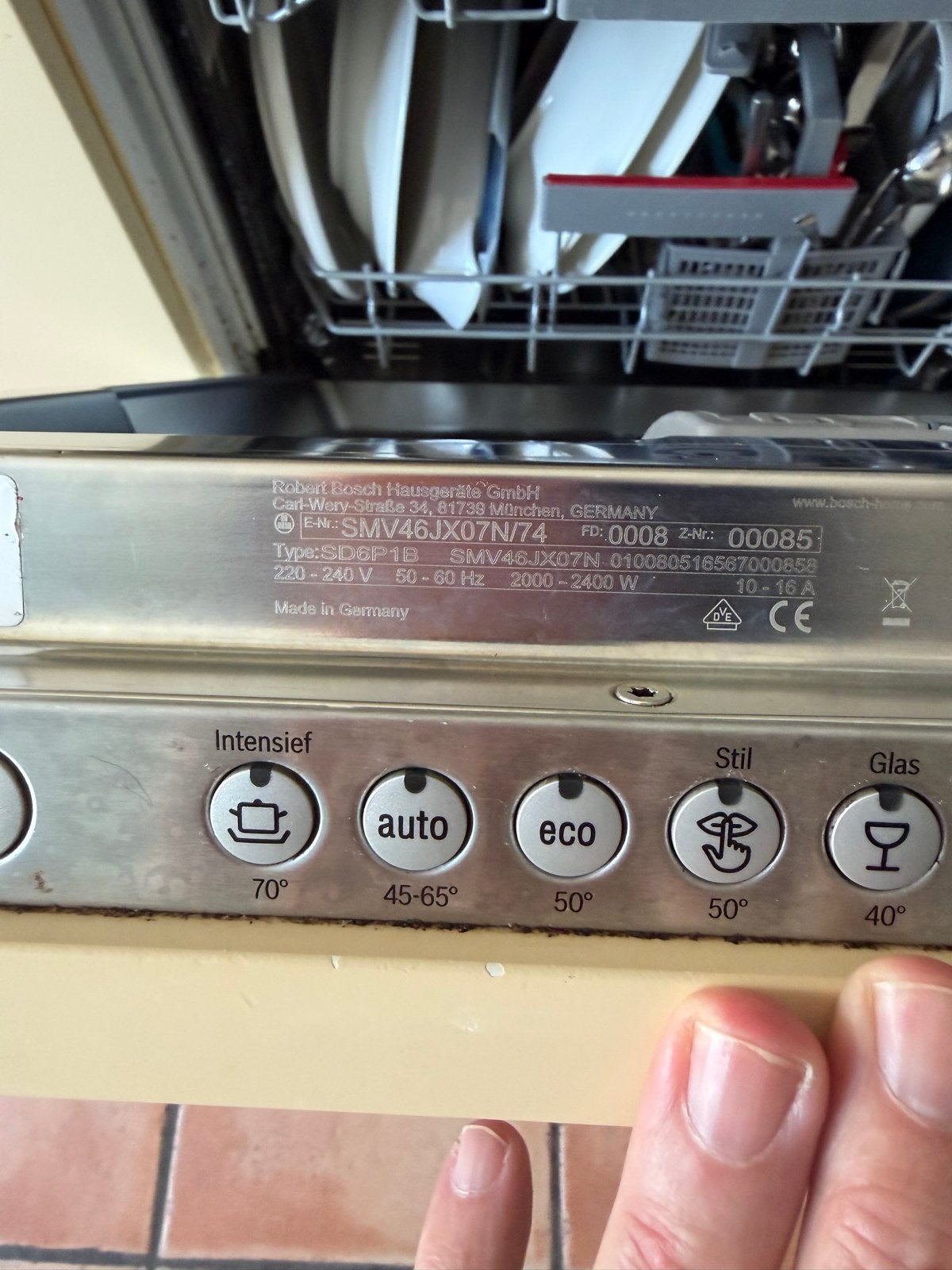 Bosch Serie | 4 SMV46JX07N/74 Inbouw Vaatwasser, Ophalen, Gebruikt, 60 cm of meer, Eco programma