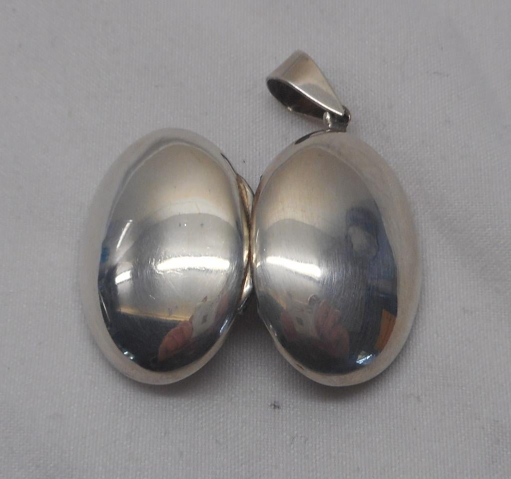 Zilveren grote medallion hanger nr.1415, Verzenden, Zo goed als nieuw, Zilver, Zilver
