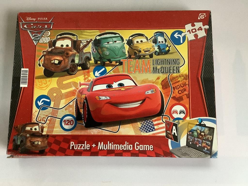 Cars puzzel 104 stukjes. Team lichting Mc Queen Multimedia, Ophalen of Verzenden, Meer dan 50 stukjes, Gebruikt, 6 jaar of ouder