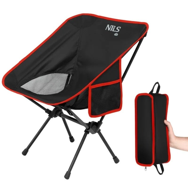 Ultralichte Campingstoel Nils First Zwart, Outdoorsportshop, Nieuw, Ophalen of Verzenden, Campingstoel