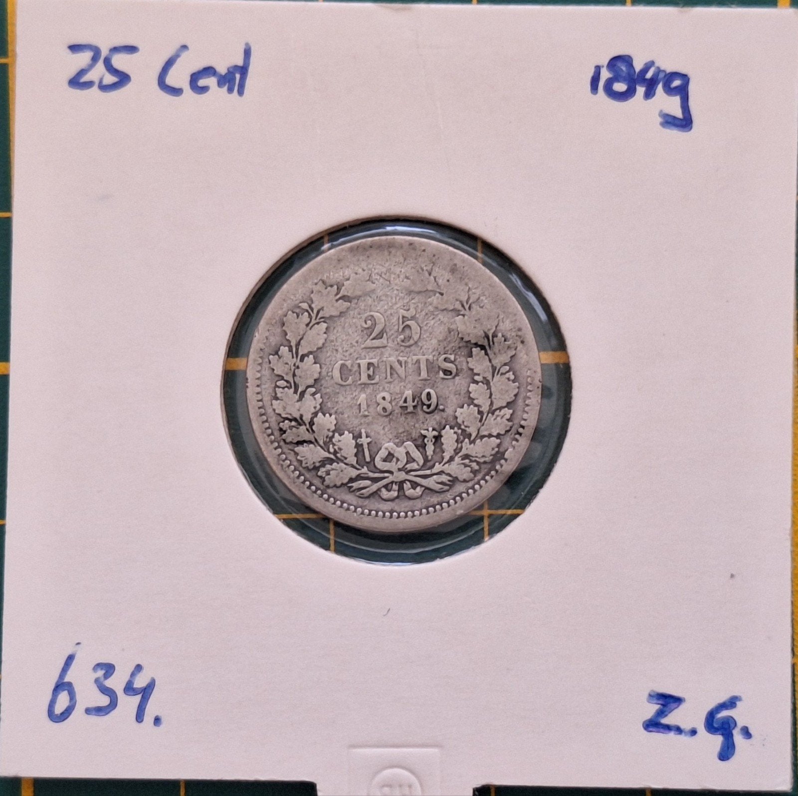 25 cent 1849, Ophalen of Verzenden, Koning Willem II, 25 cent