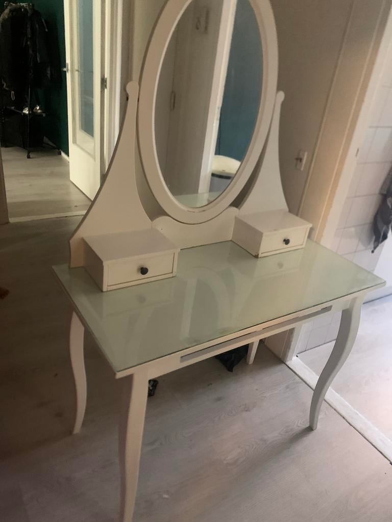 IKEA Hemnes Make-up tafel met spiegel en lades, Ophalen, Gebruikt, 50 tot 100 cm, Minder dan 100 cm
