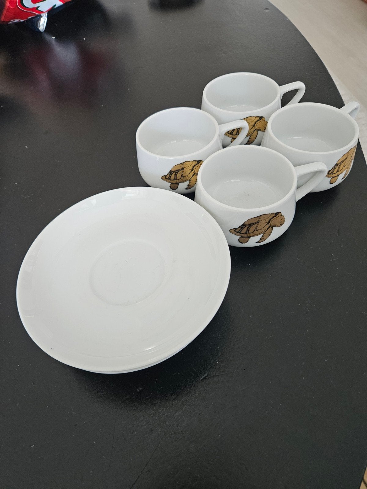 Heinrich Germany Koffie Setje 4X, Ophalen of Verzenden, Glas, Overige stijlen, Kop(pen) en/of Schotel(s)
