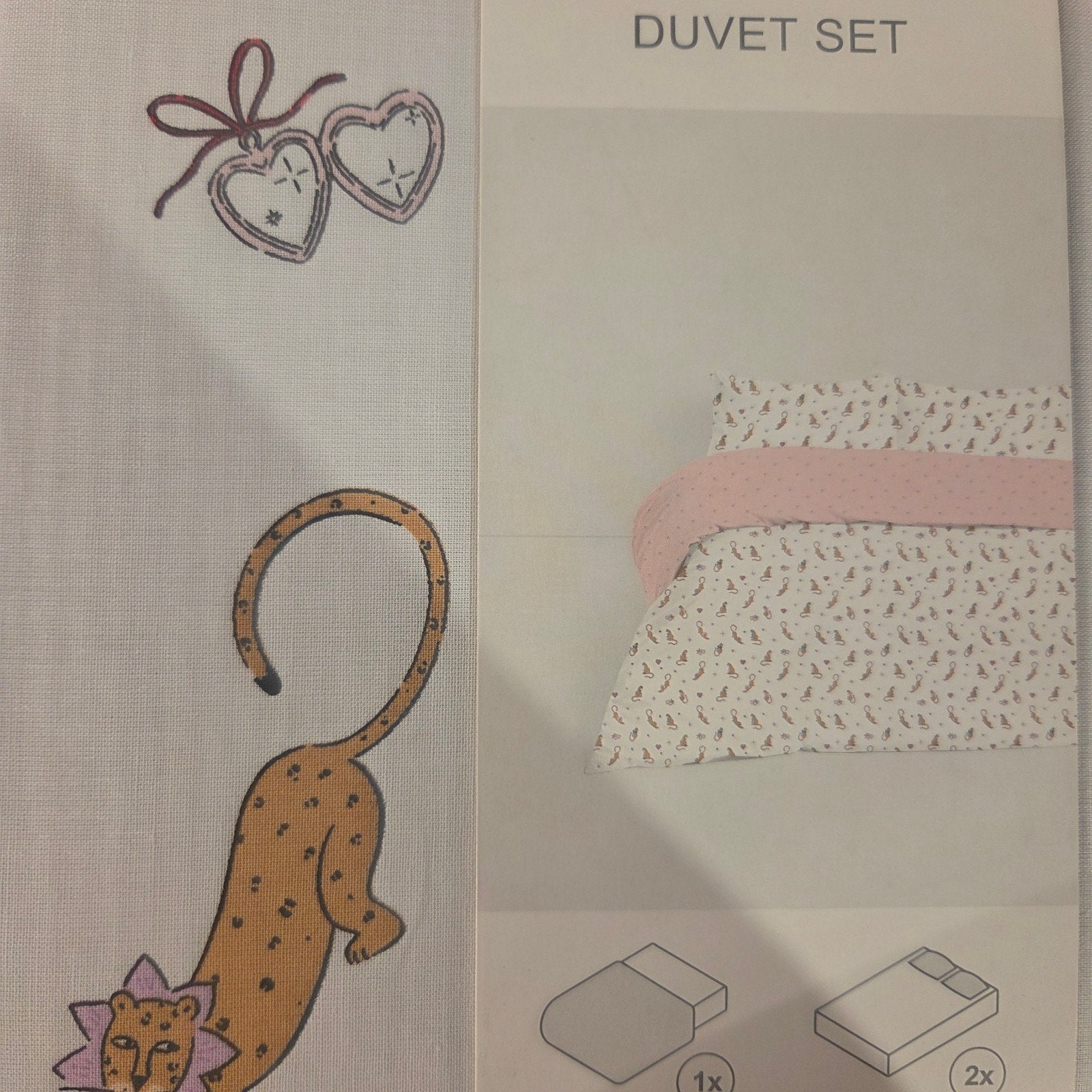 Nieuw dekbedovertrek 200x200 met dieren motief, Meerkleurig, Dekbedovertrek, Ophalen of Verzenden, Inclusief kussenslopen