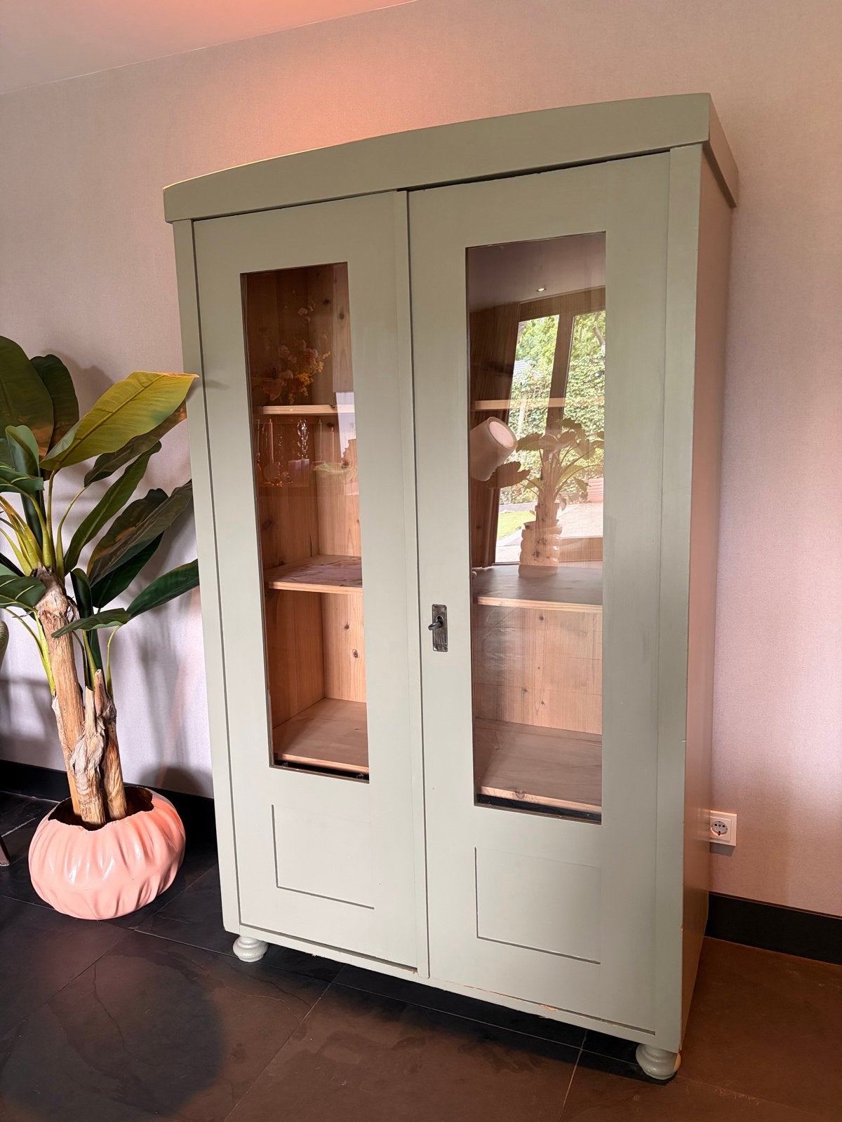 Vintage vitrinekast van Dijk & Ko 💚, Ophalen, Gebruikt, 100 tot 150 cm, 25 tot 50 cm